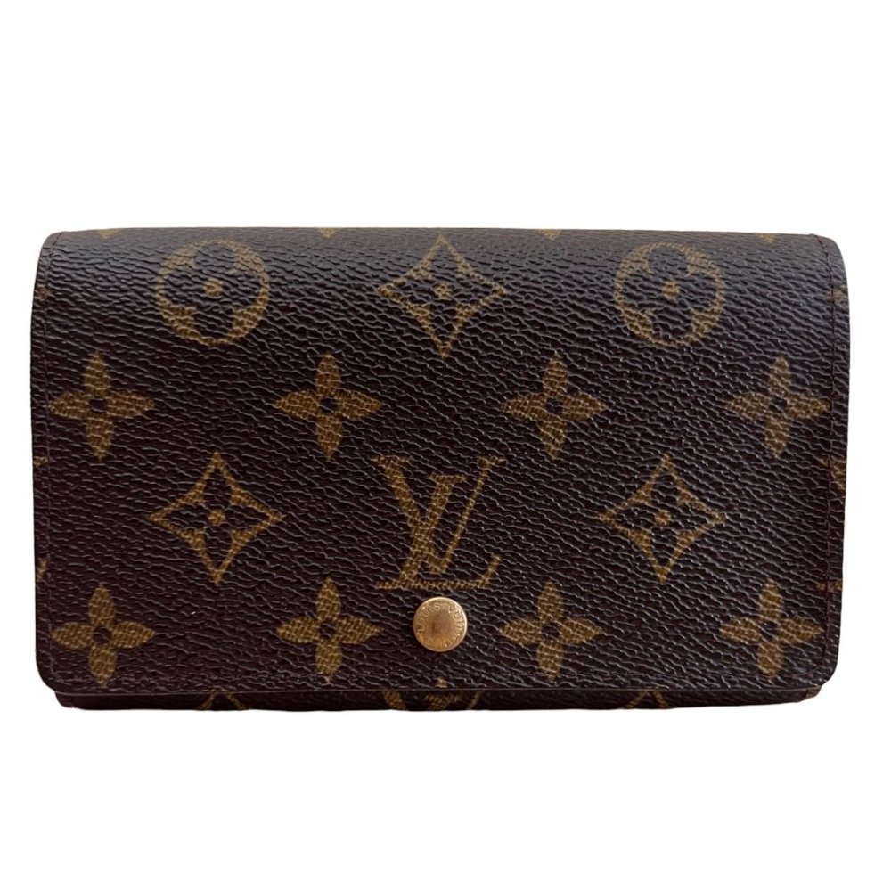 Authentic Louis Vuitton Wallet Portefeiulle Tresor Brown Monogram Used LV Vintag